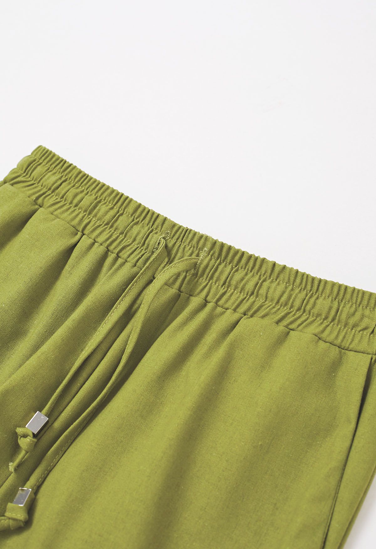 Breezy Cotton Straight-Leg Pants in Lime