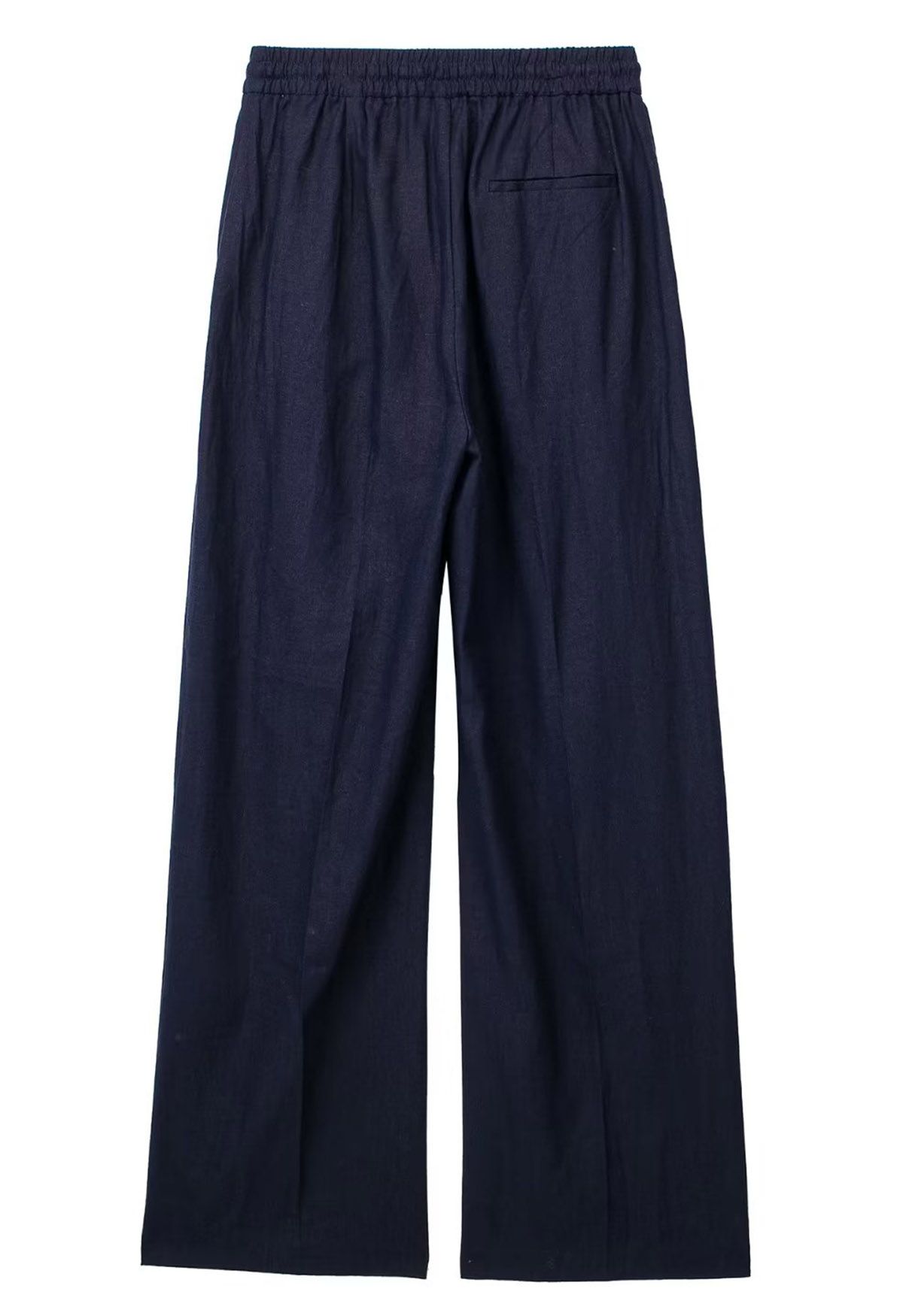 Breezy Cotton Straight-Leg Pants in Navy