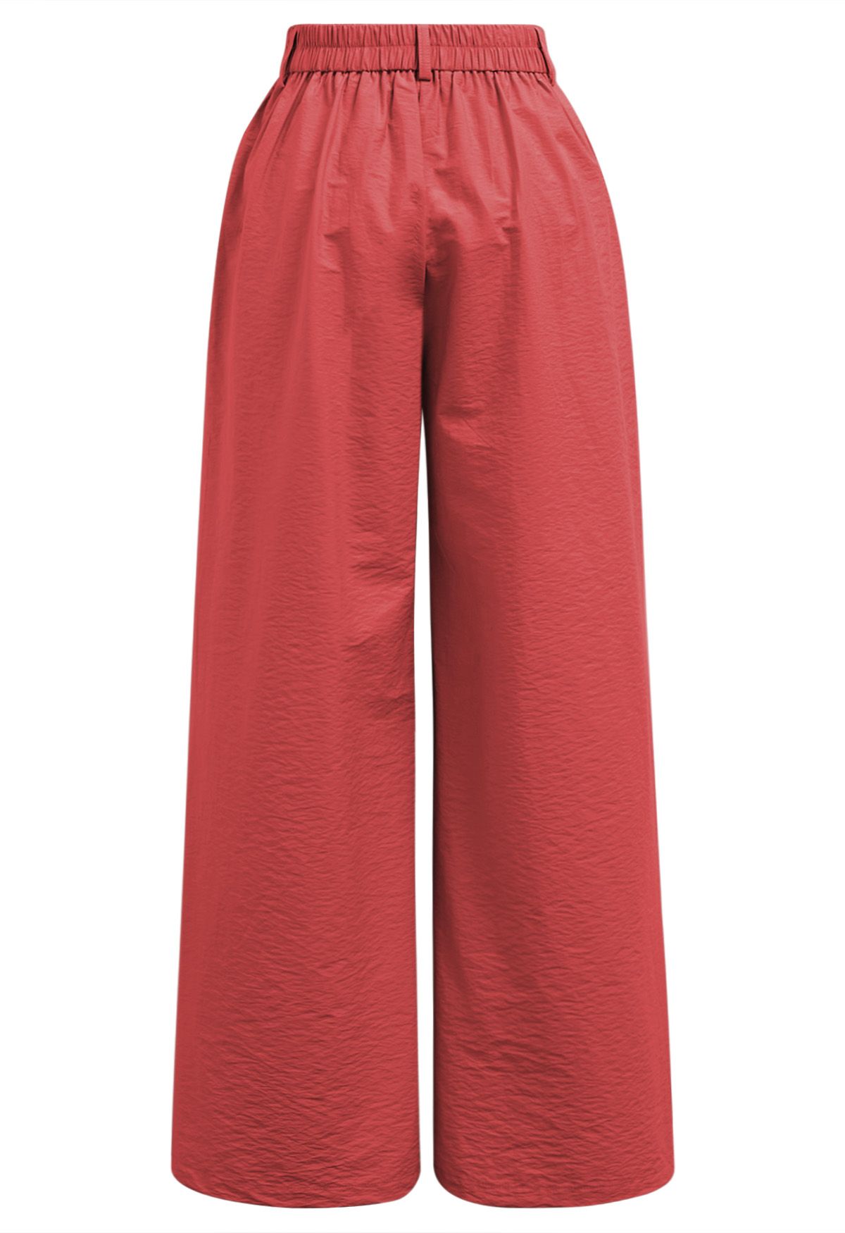 Pintuck Detail Wide-Leg Pants in Red - Retro, Indie and Unique Fashion