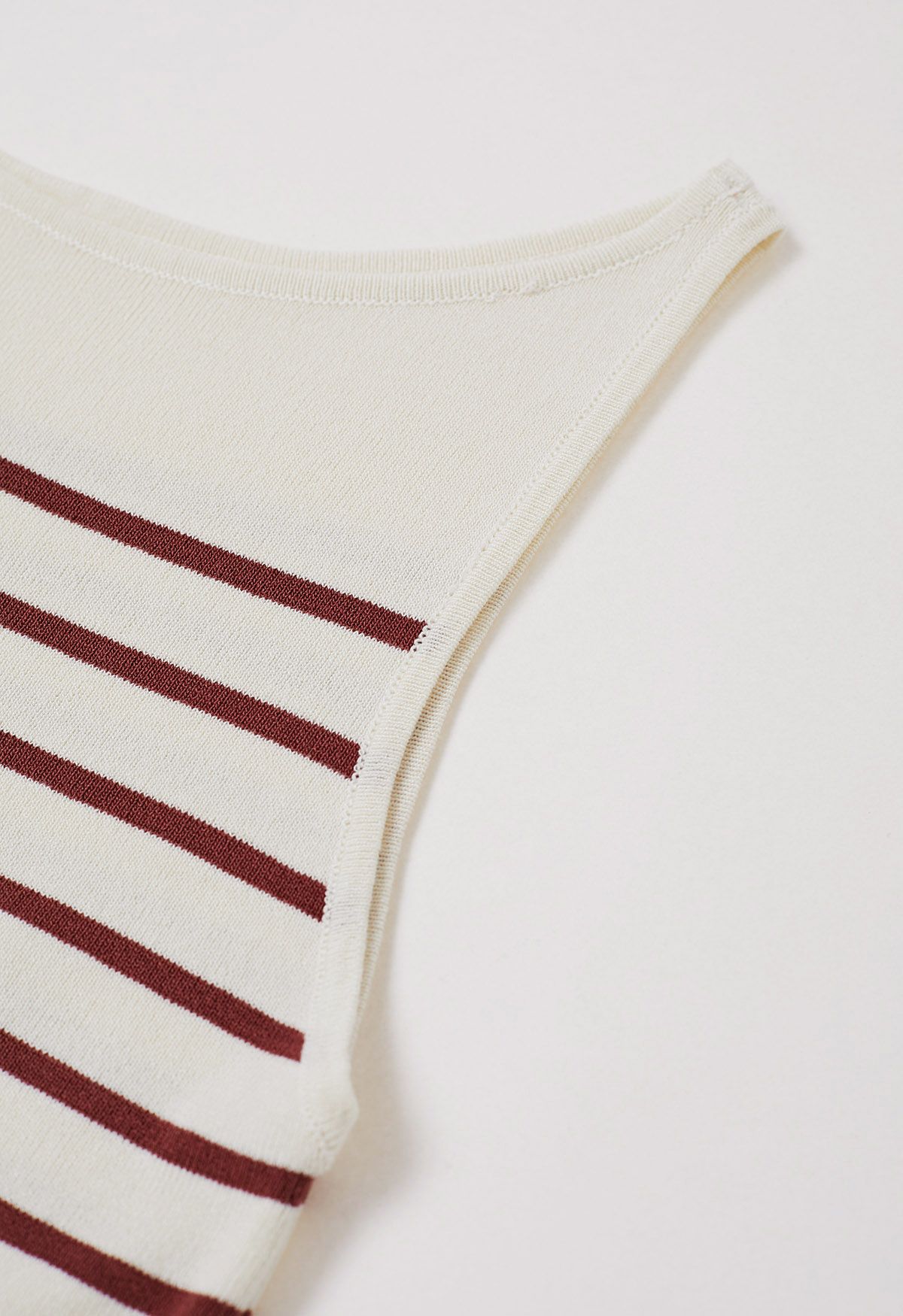 Red Stripe Knit Tank Top