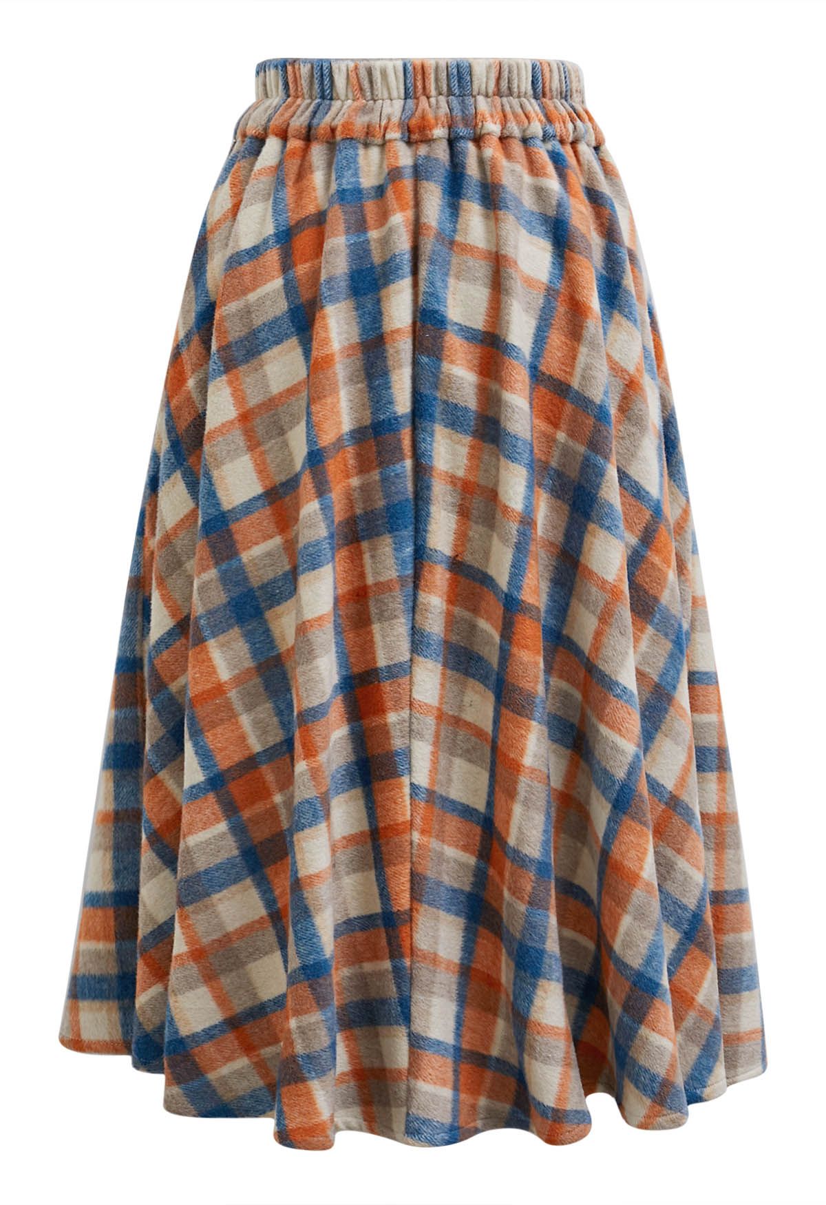 Colorful plaid midi skirt hotsell