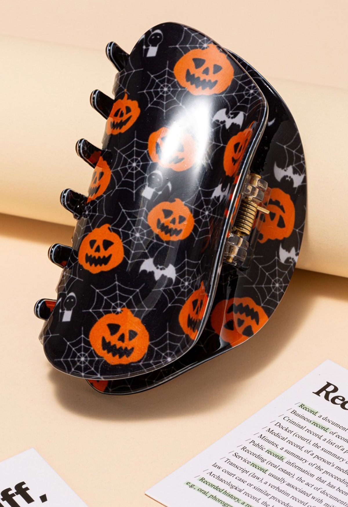 Spooky Pumpkin Acrylic Hair Claw