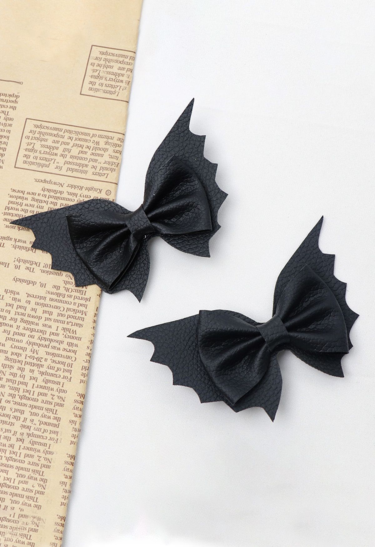 Midnight Batwing Bow Hair Clip Pairs