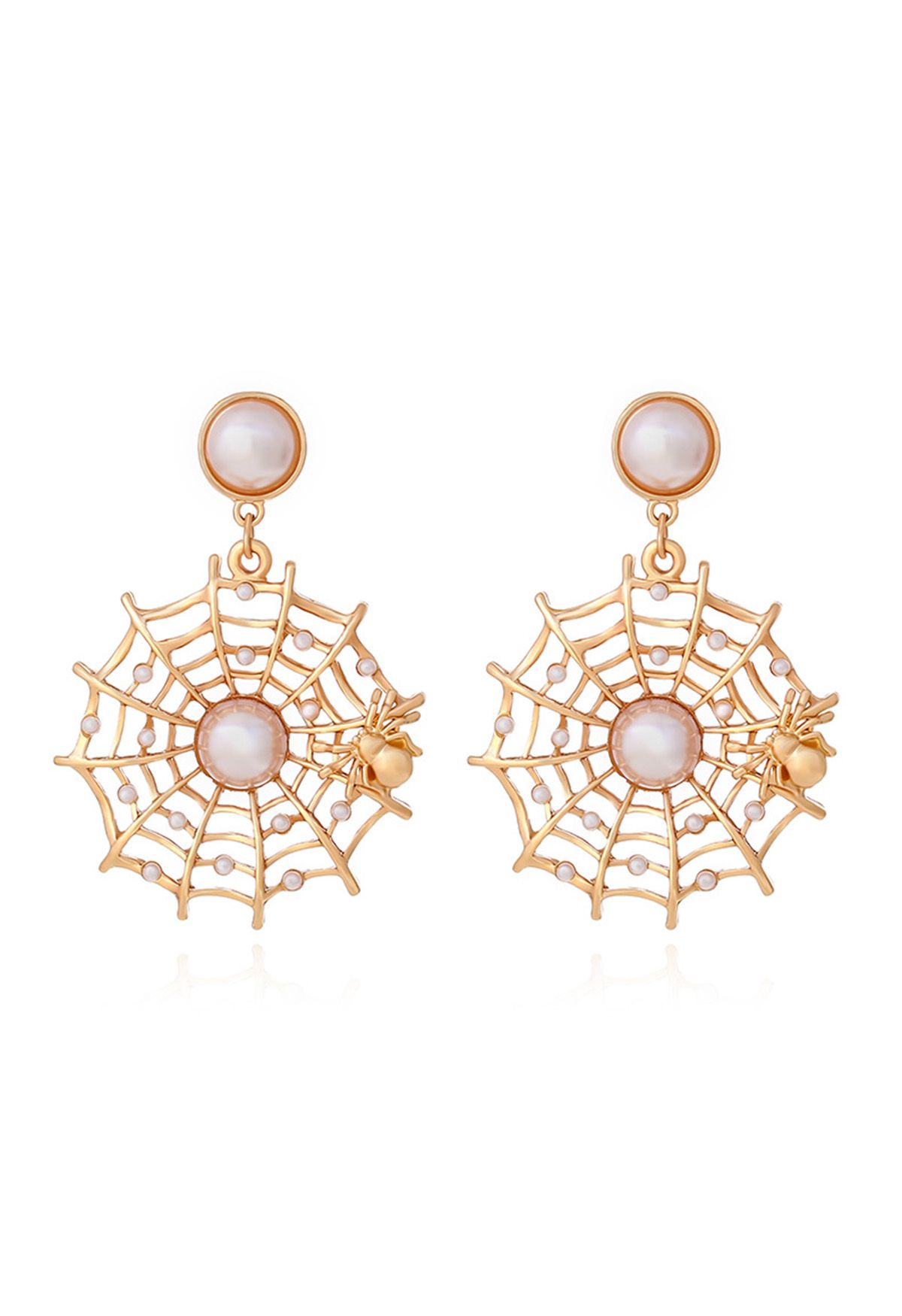 Spider Web Pearl Earrings