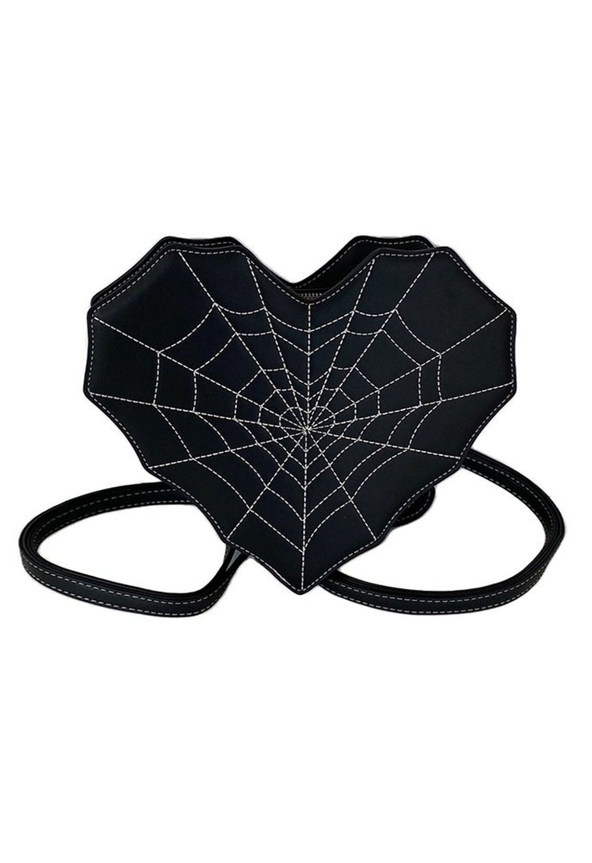 Spider Web Print Heart Backpack in Black