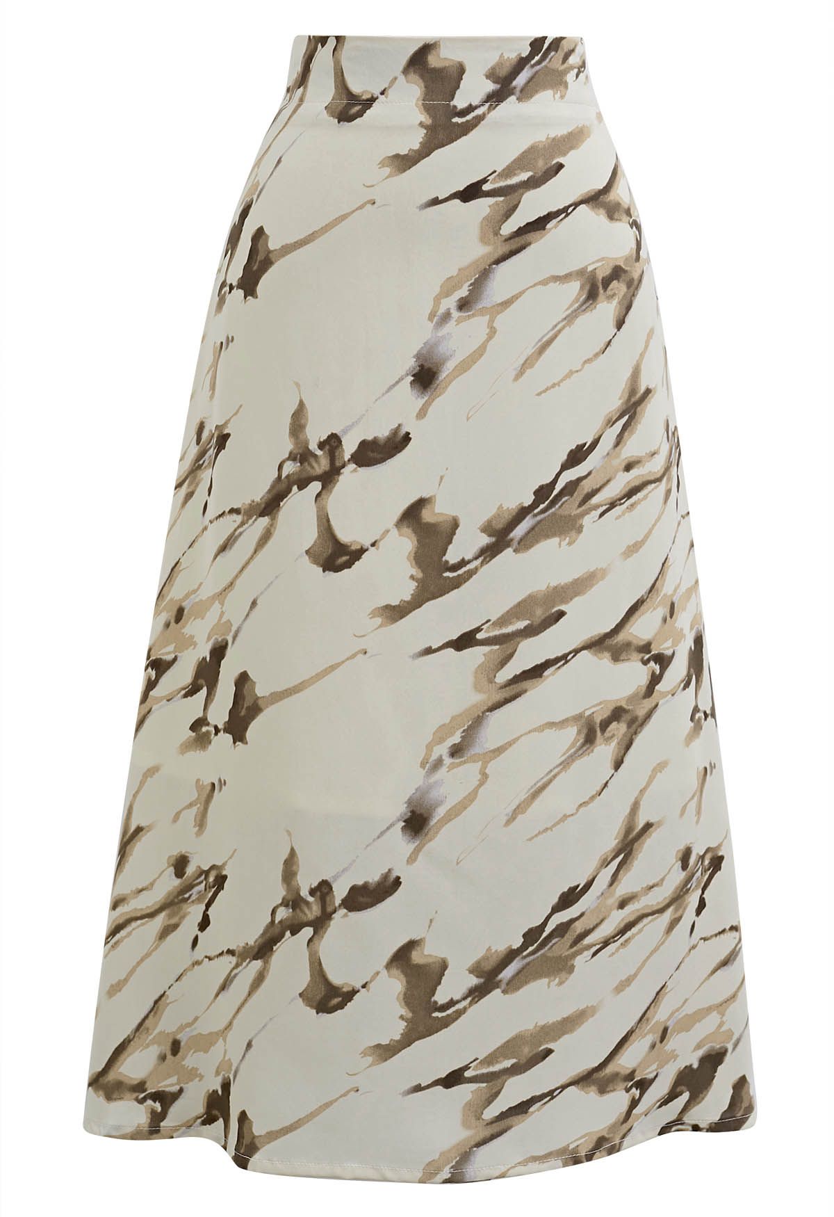 Art-Inspired Flare Midi Skirt