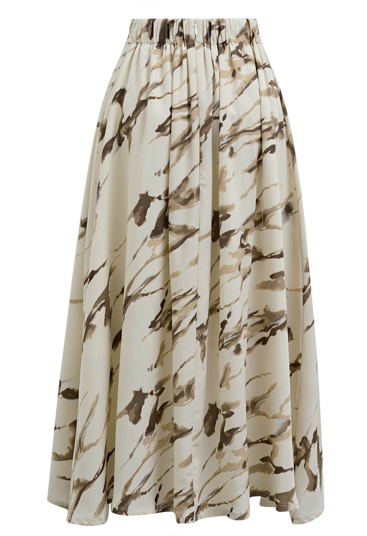 Art-Inspired Flare Midi Skirt