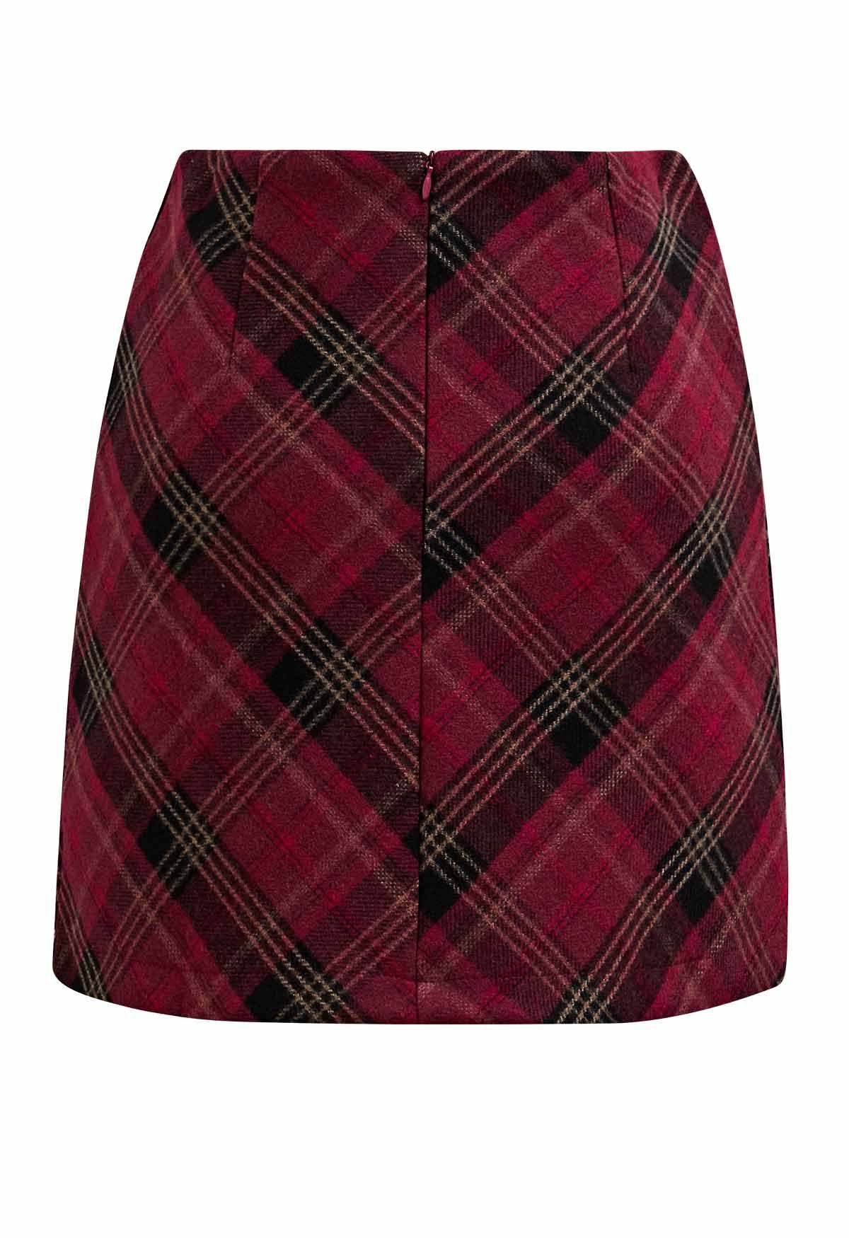 Scottish Charm Tartan Mini Skirt in Red