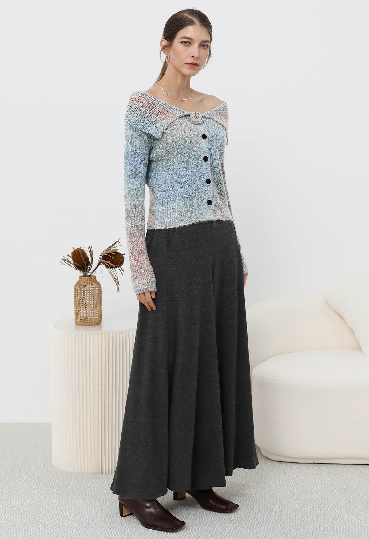 Graceful Ease Flare Leg Pants in Smoke