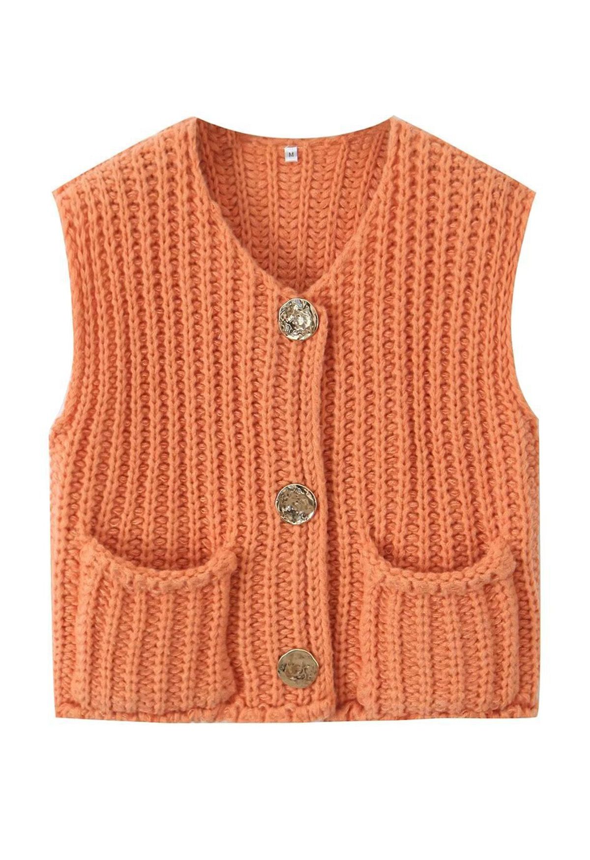 Orange sweater vest best sale