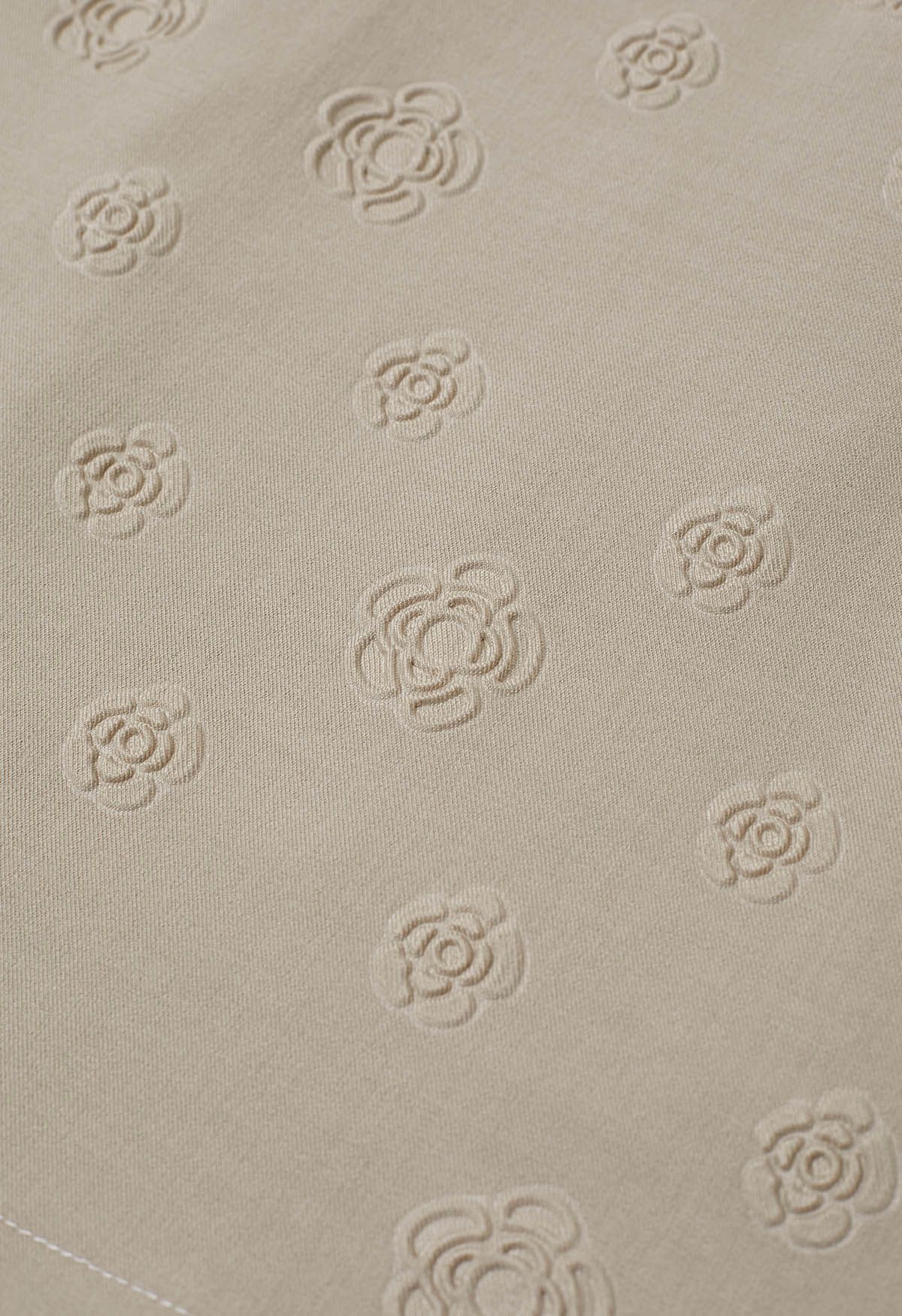 Embossed Rose Mini Bud Skirt in Taupe