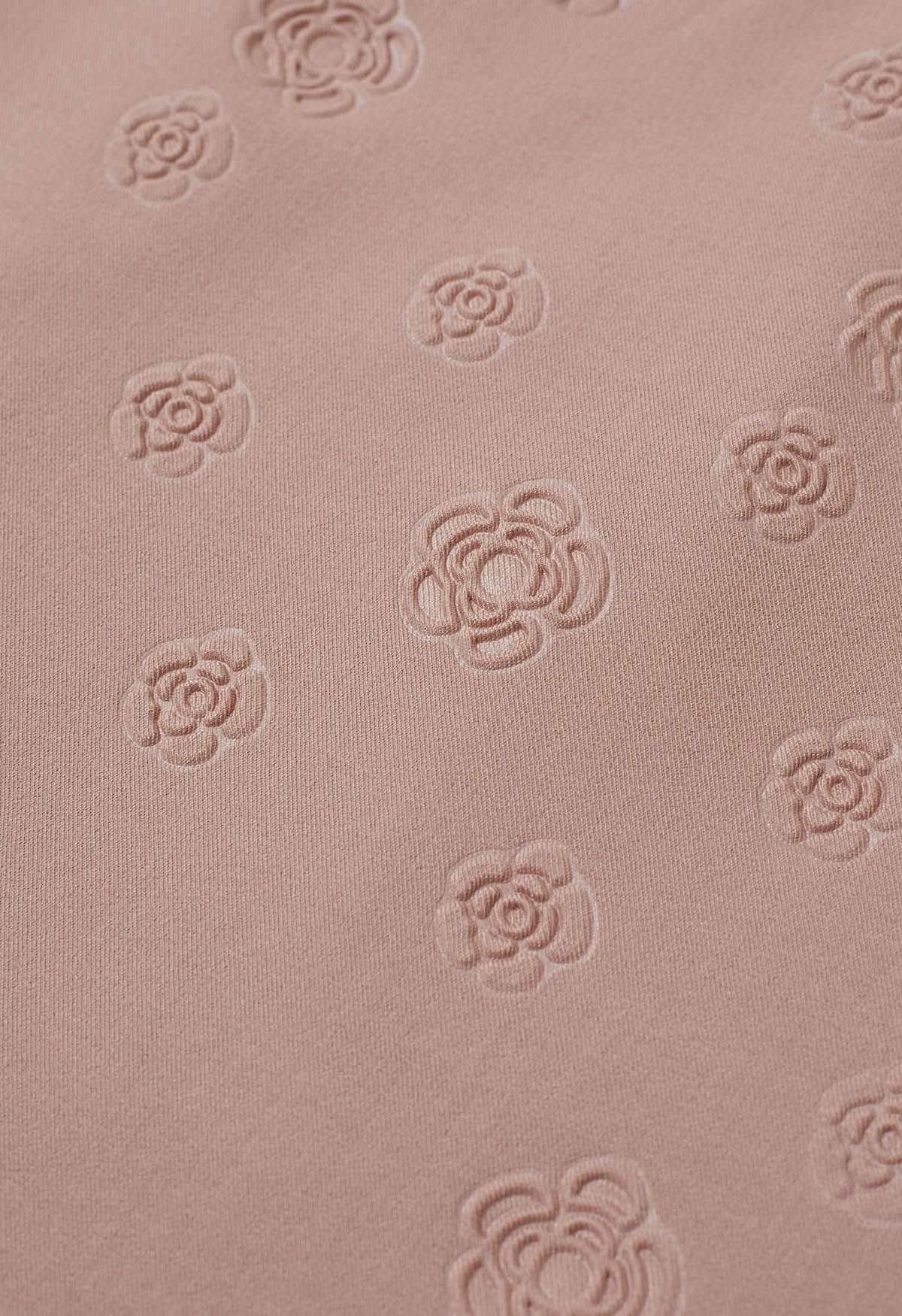 Embossed Rose Mini Bud Skirt in Pink