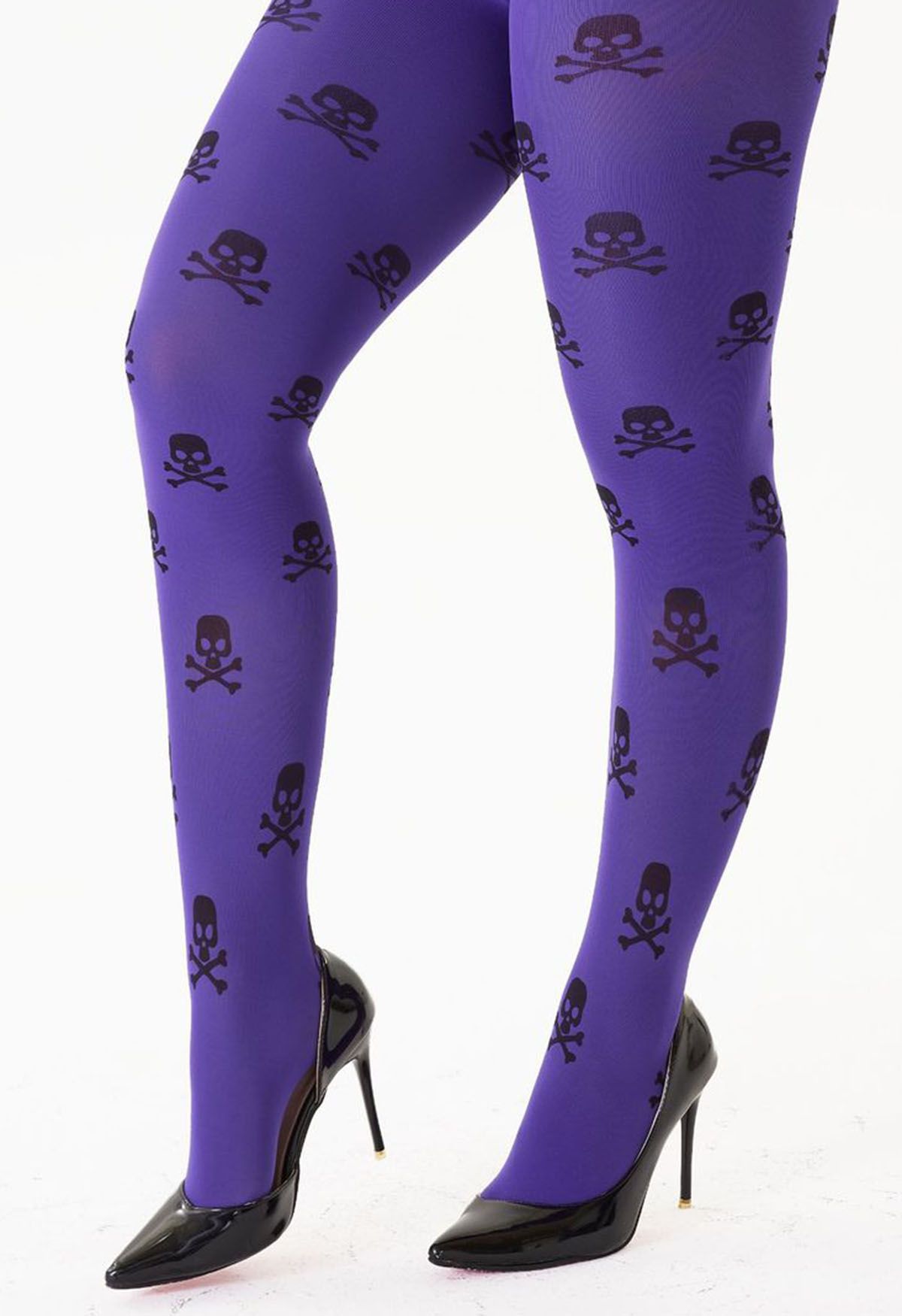 Purple Skull Pattern Tights