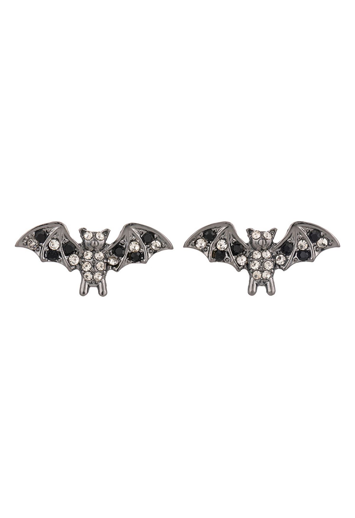 Rhinestone Bat Stud Earrings