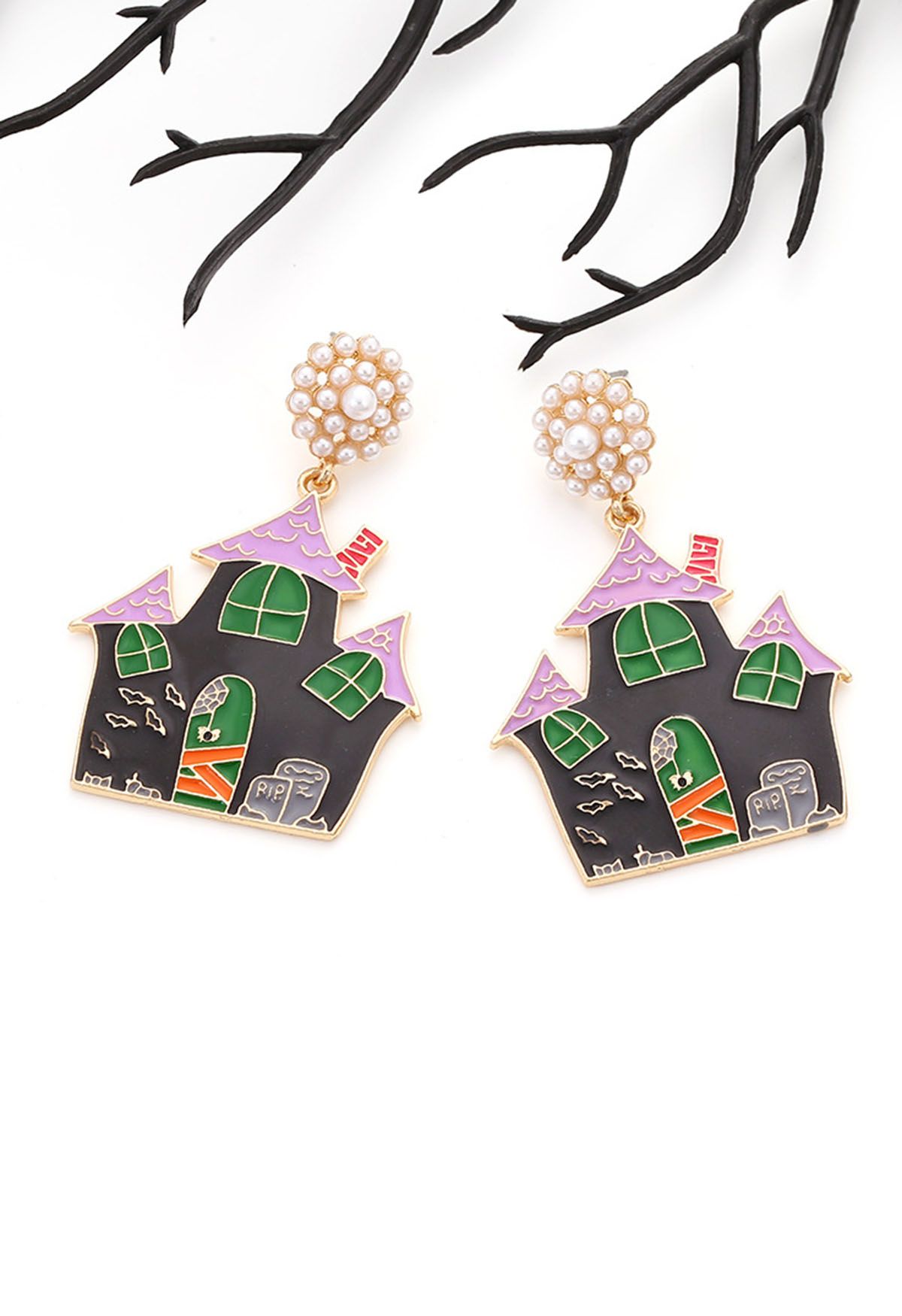 Haunted House Pearl Earrings