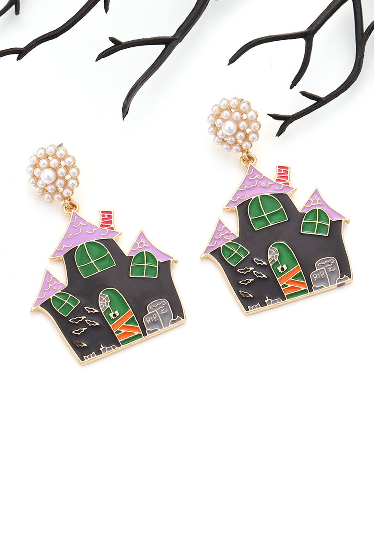 Haunted House Pearl Earrings