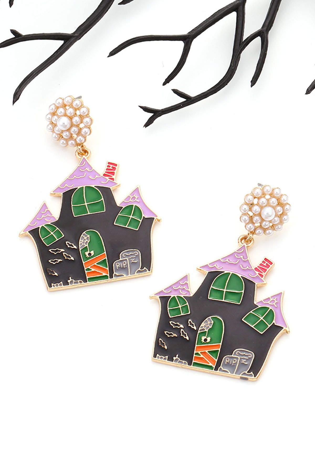 Haunted House Pearl Earrings