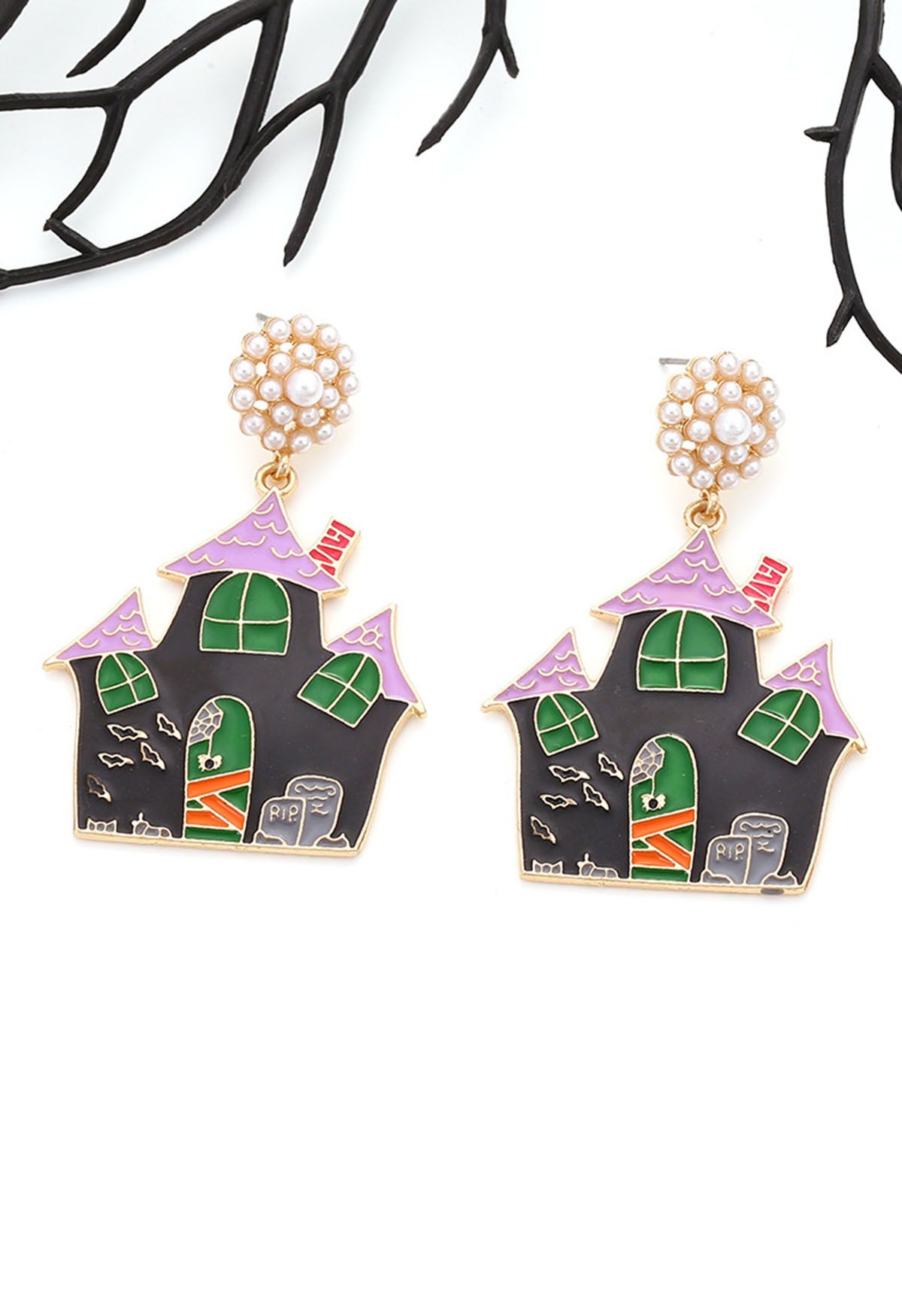 Haunted House Pearl Earrings