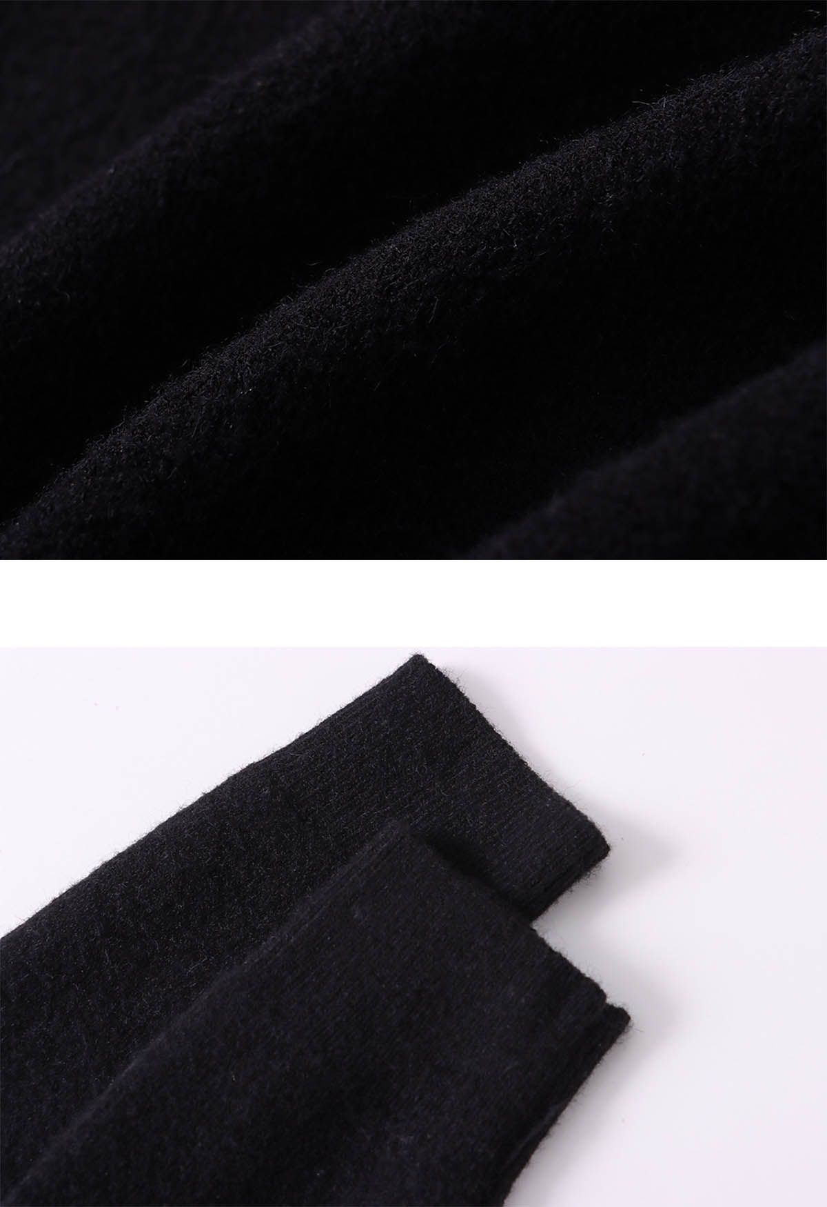 Contrast Detail Flap Collar Knit Sweater