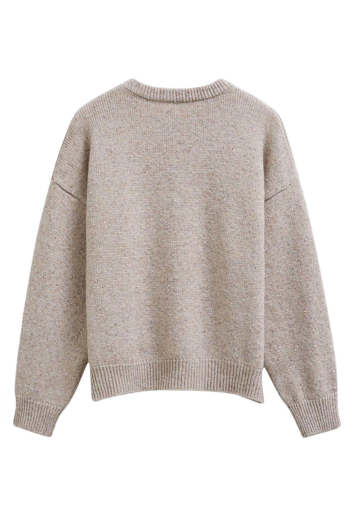 Fundamental Mix-Knit Ribbed Sweater in Oatmeal