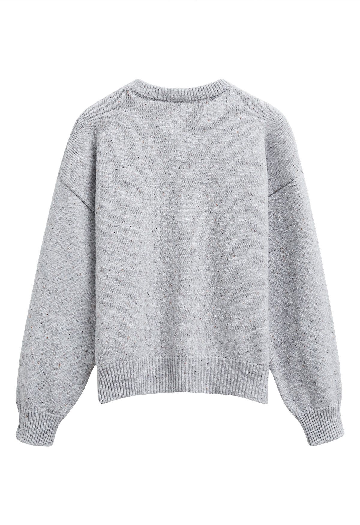 Fundamental Mix-Knit Ribbed Sweater in Grey