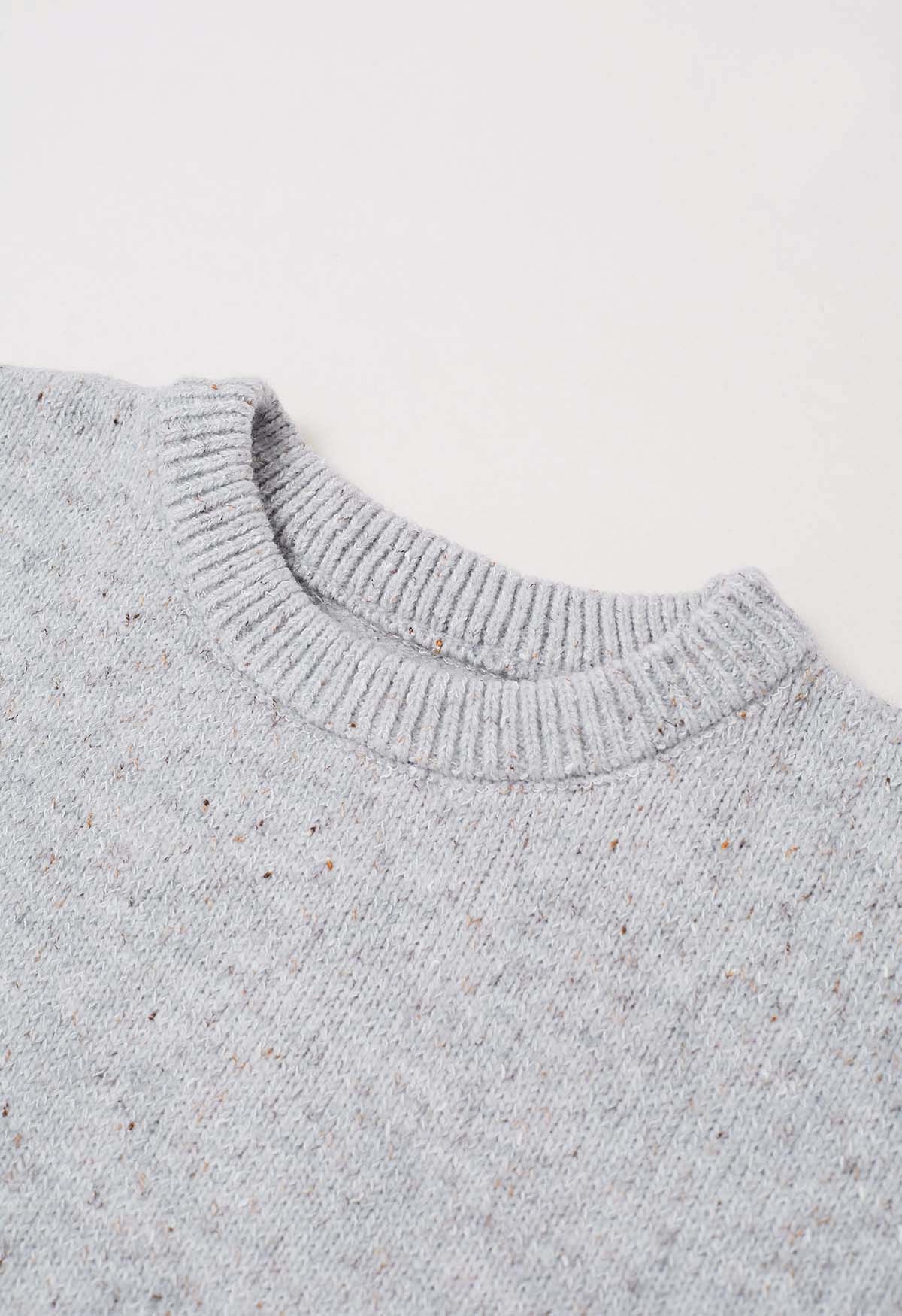 Fundamental Mix-Knit Ribbed Sweater in Grey