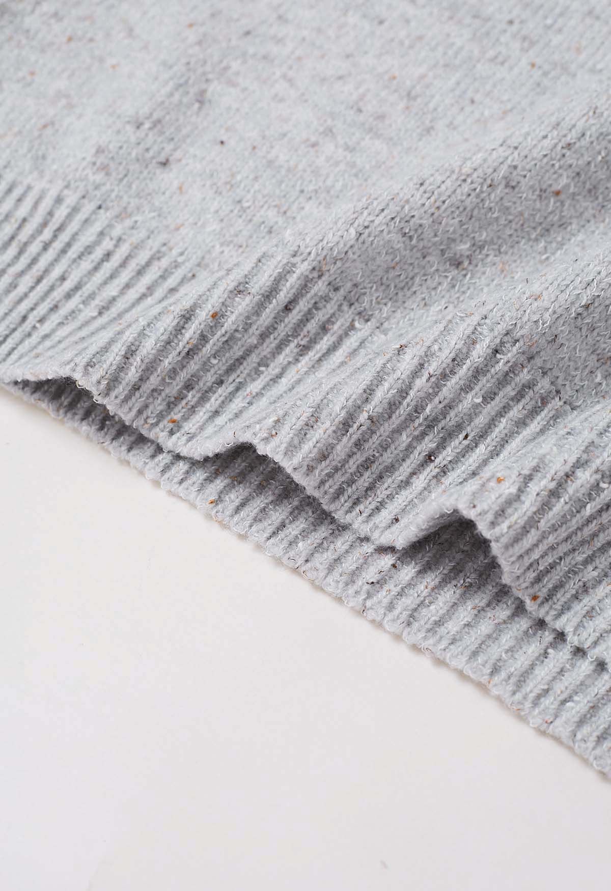 Fundamental Mix-Knit Ribbed Sweater in Grey