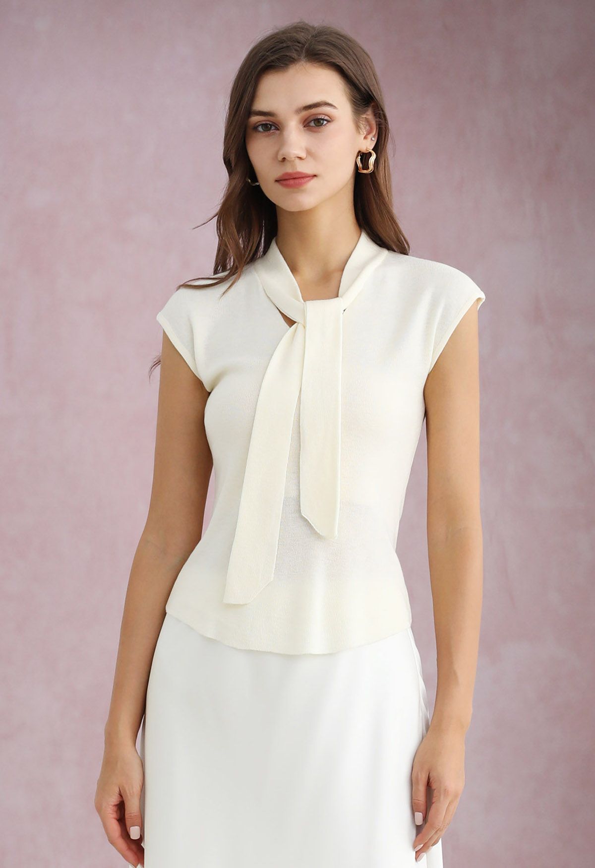 Cream cap sleeve top hotsell