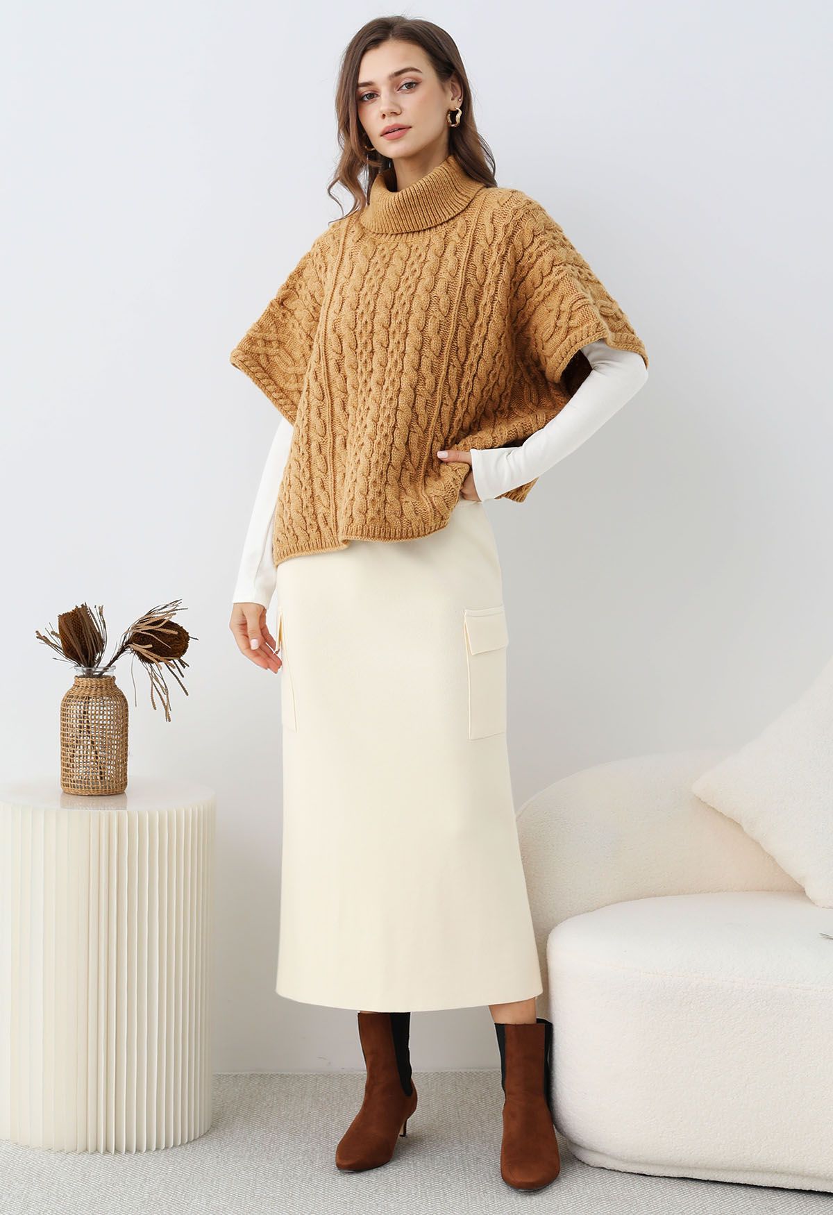 Knit skirt with pockets hotsell