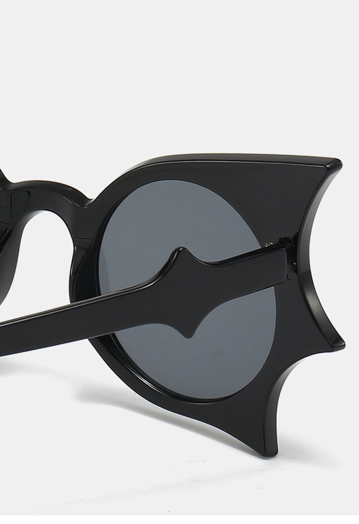 Midnight Bat Wing Sunglasses in Black