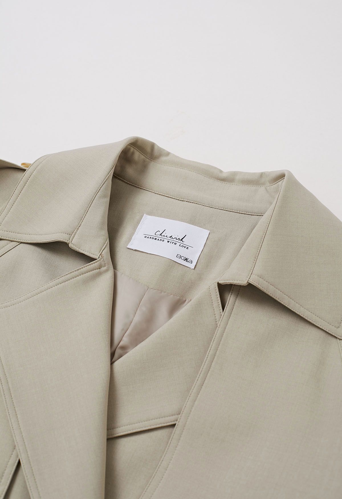 New Icon Double-Breasted Trench Coat in Light Khaki