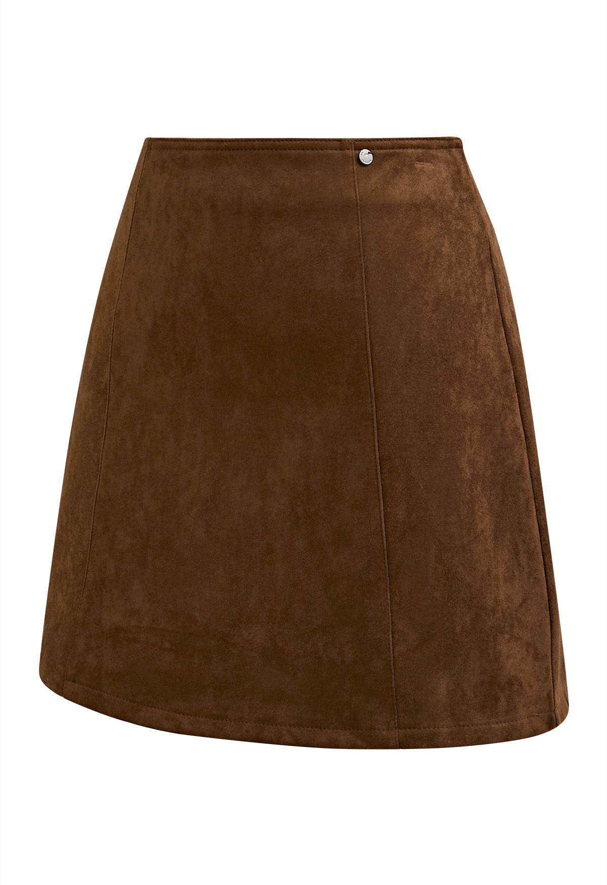 Retro Chic Faux Suede Mini Skirt in Caramel Retro Indie and Unique Fashion