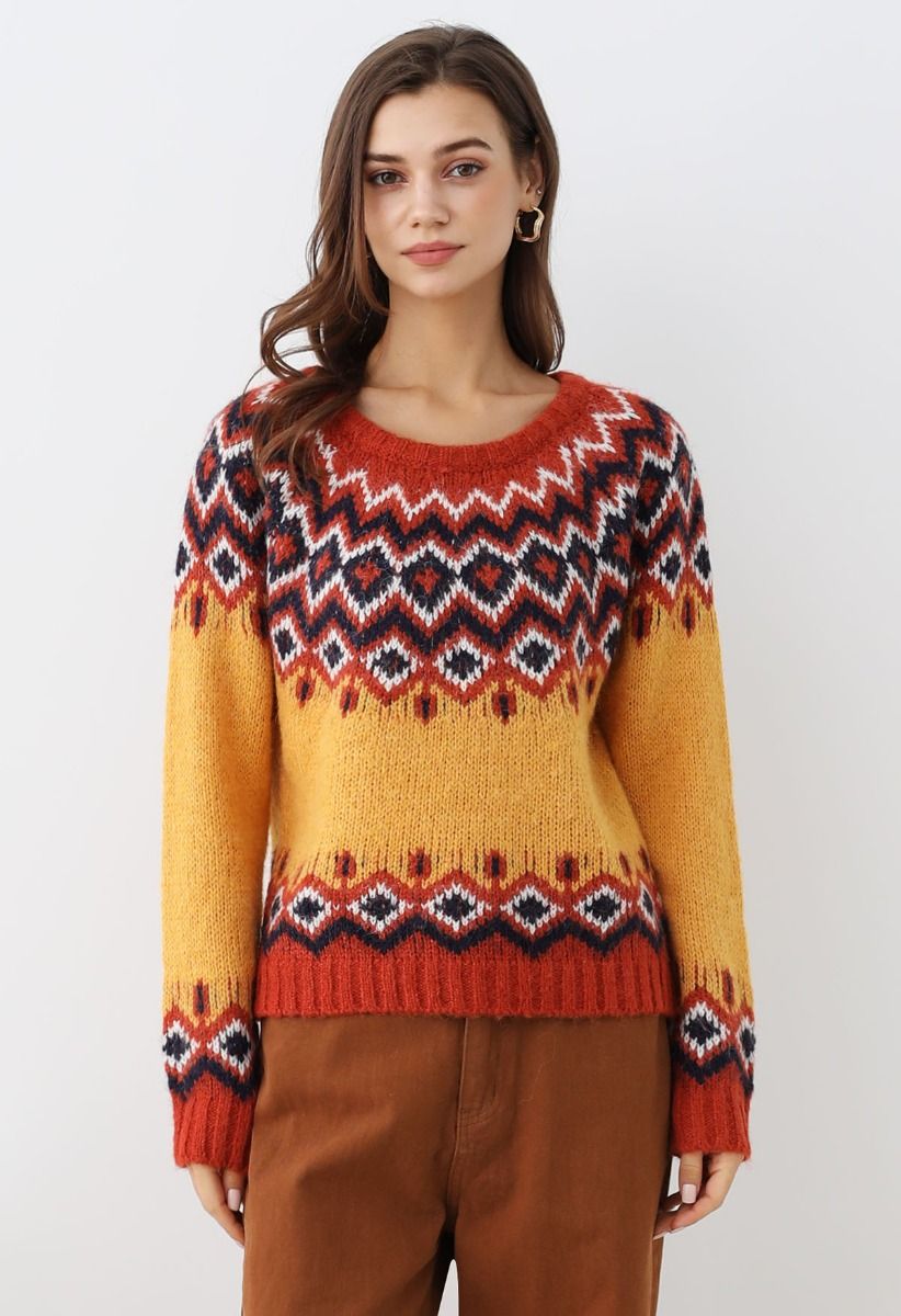 Nordic knit sweater best sale