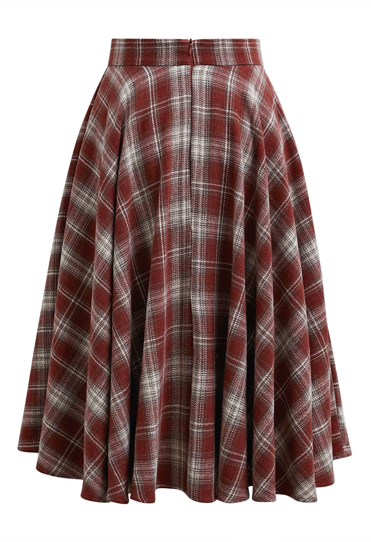 Timeless Tales Plaid Flare Skirt