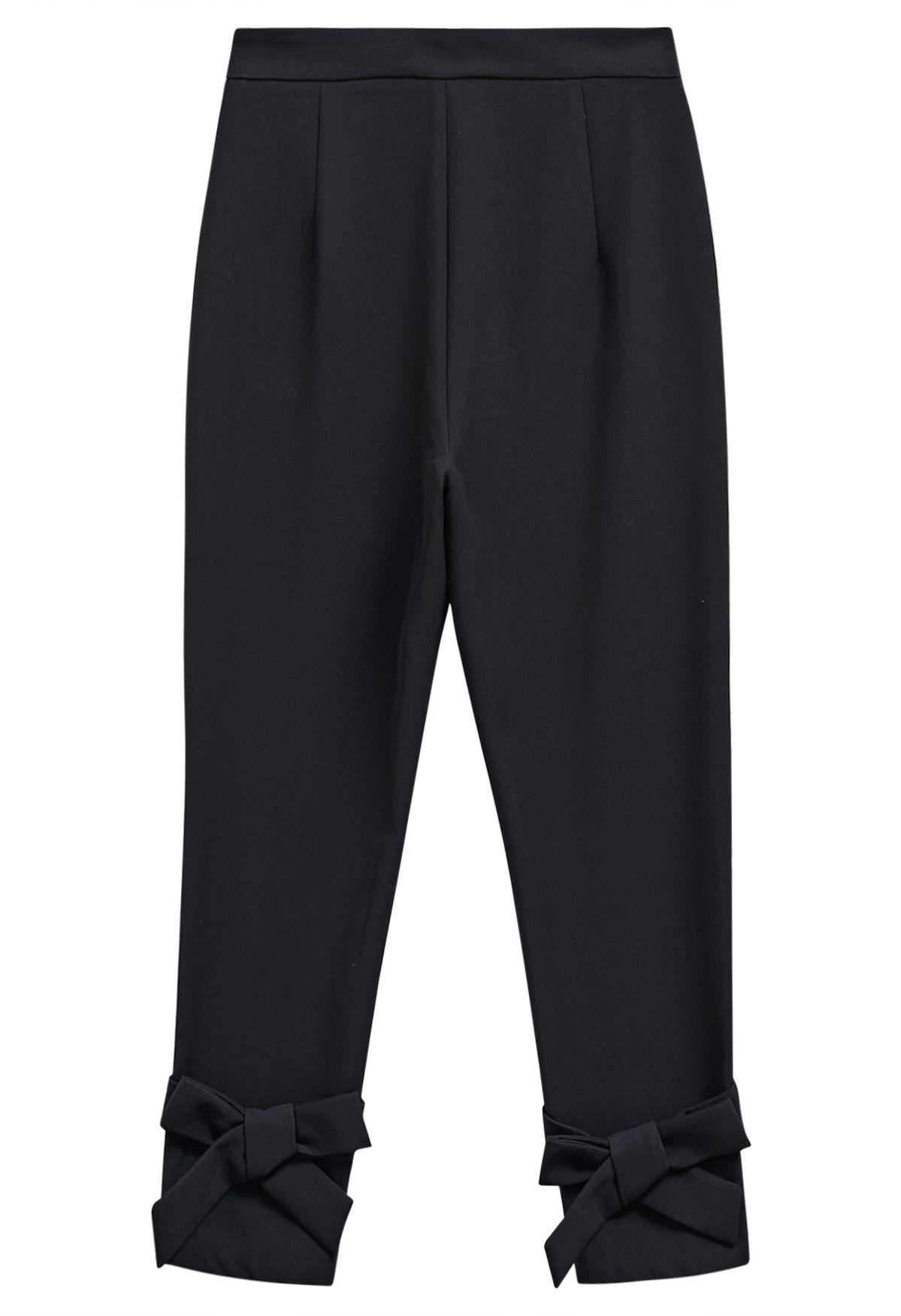 Decorative Bowknot Ankle Crop Pants