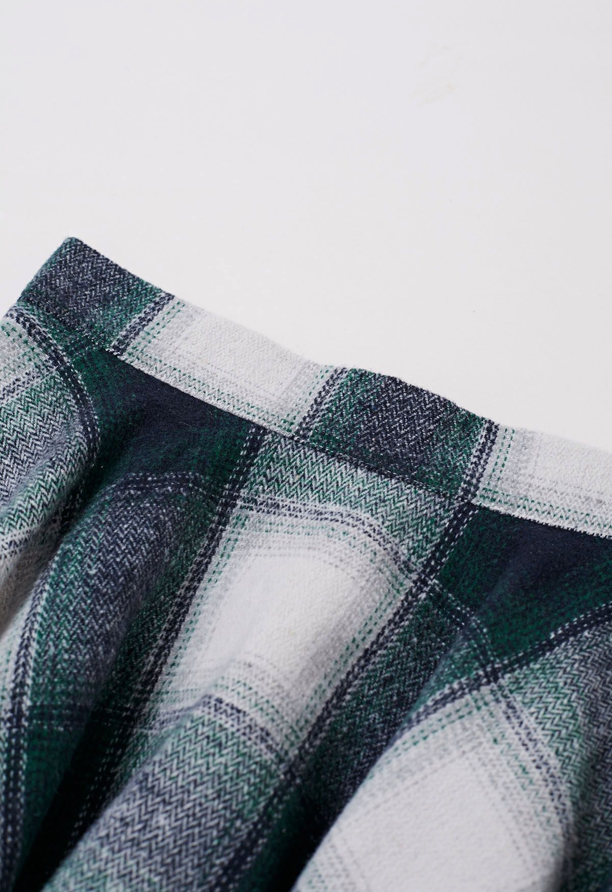 Warm Wishes Plaid Flare Mini Skirt in Dark Green