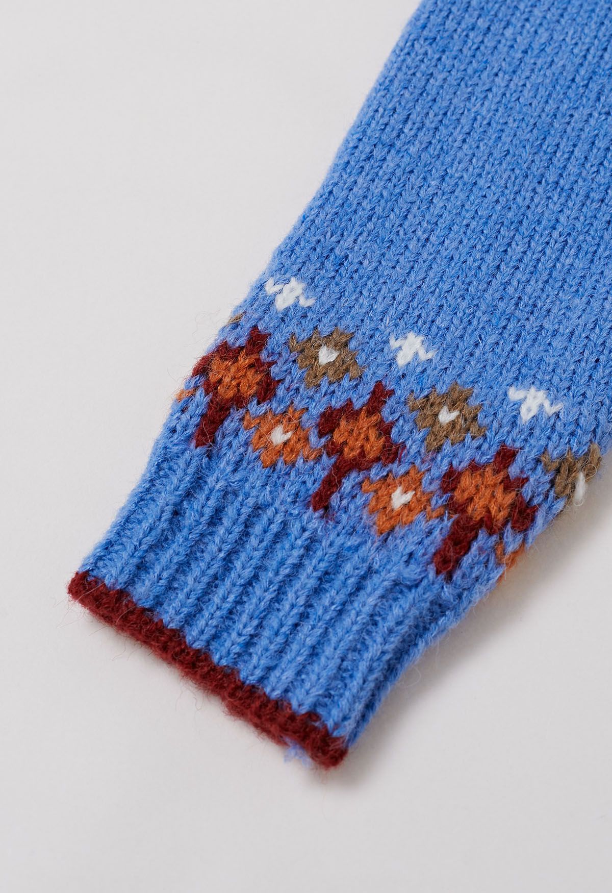 Snowflake Wonderland Fair Isle Knit Sweater in Blue