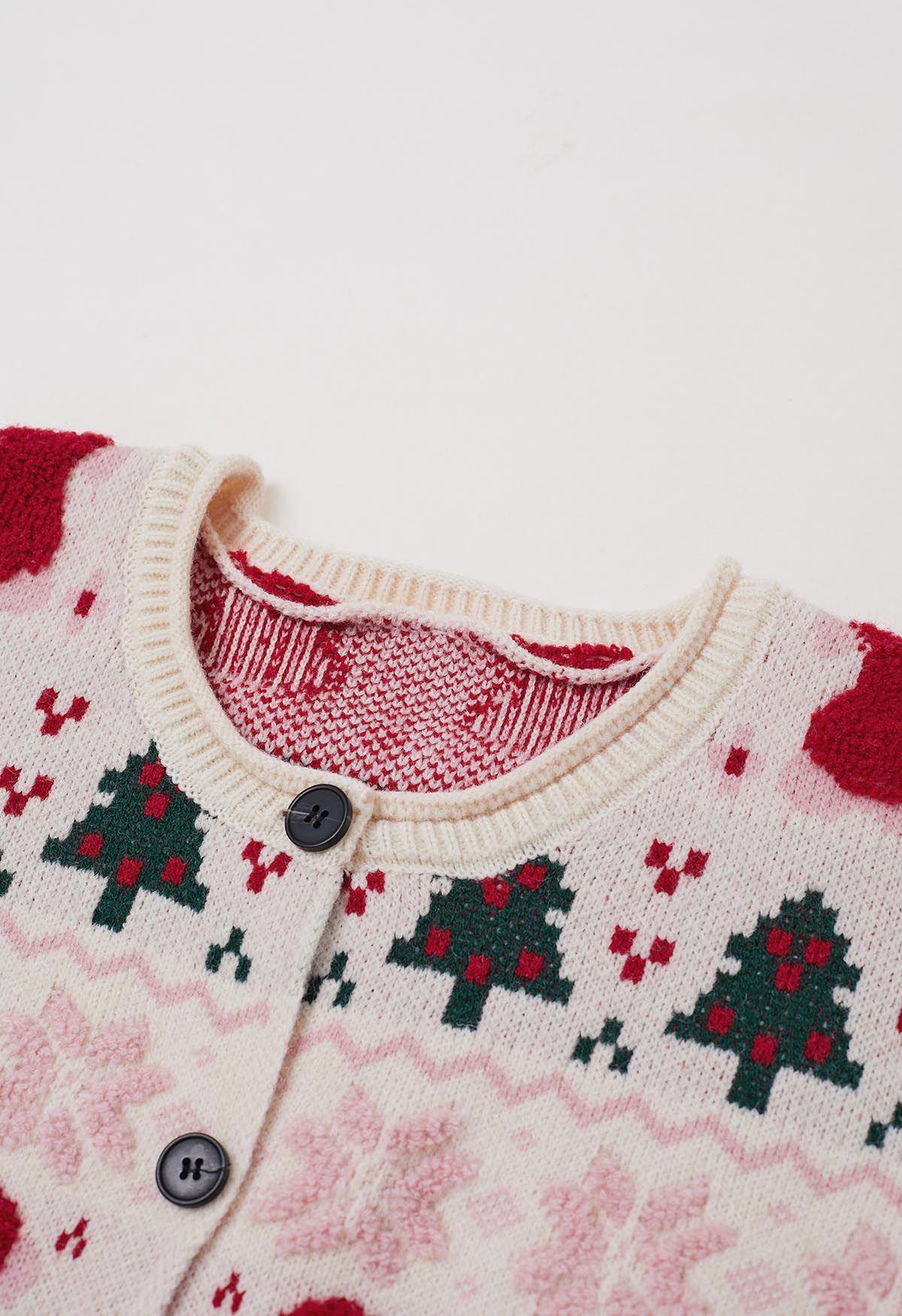 Adorable Christmas Oversized Knit Cardigan in Cream