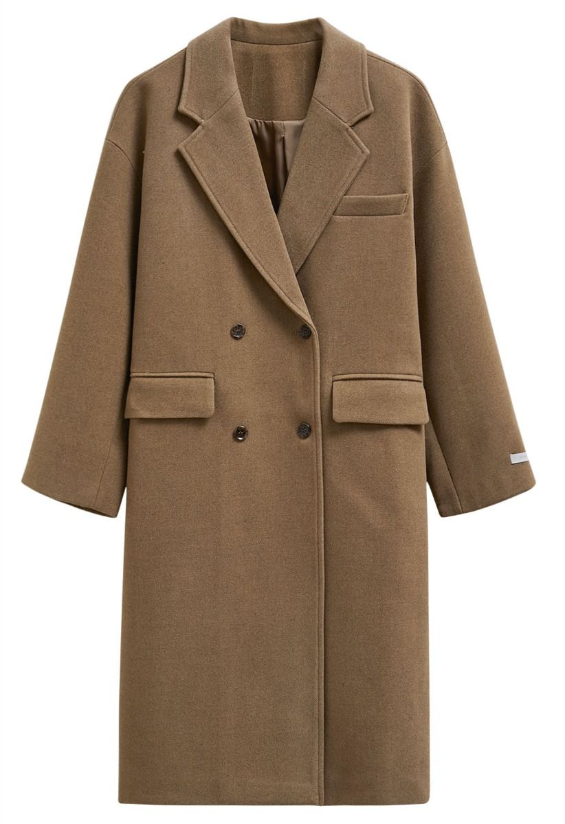 Camel longline coat online