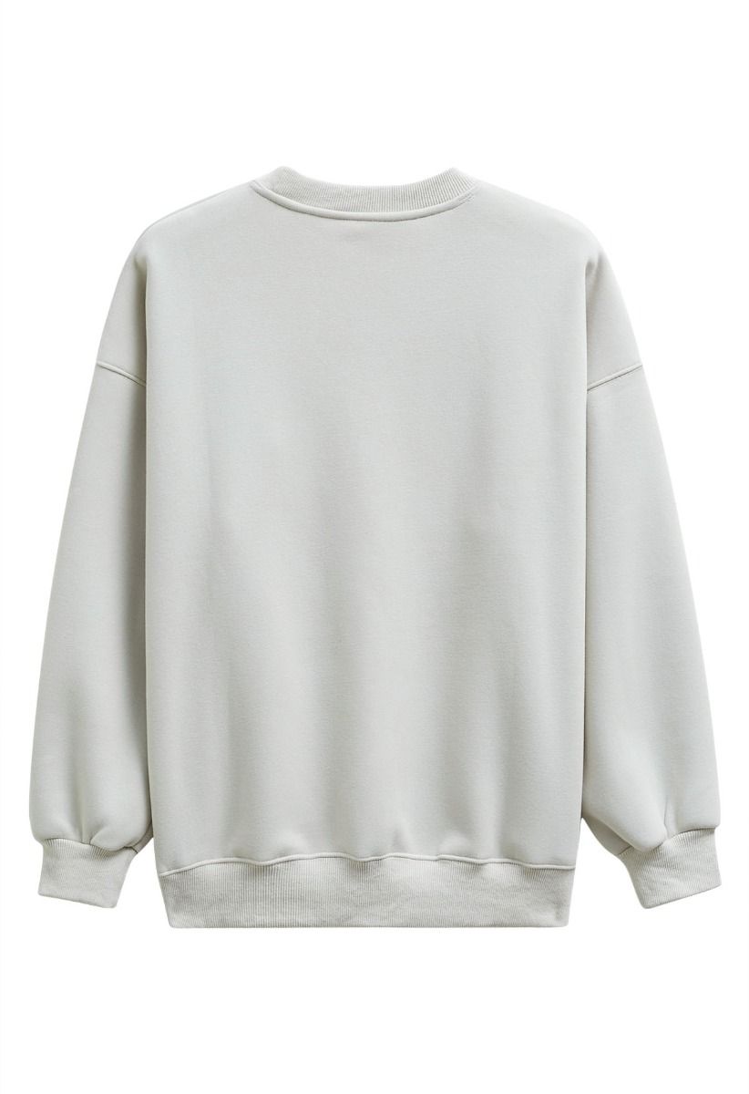 Pretty Soul Fleece-Lined Oversize Sweatshirt in Ivory