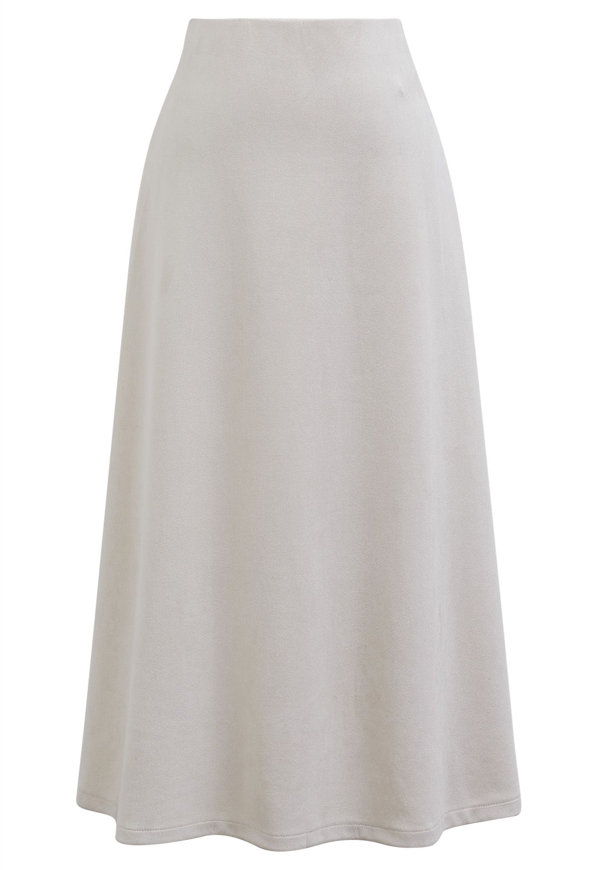 Minimalist Aesthetic A-Line Midi Skirt in Ivory