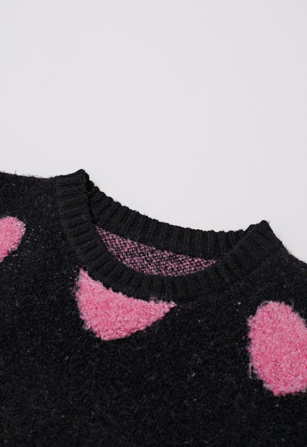 Passionate Love Crew Neck Jacquard Knit Sweater