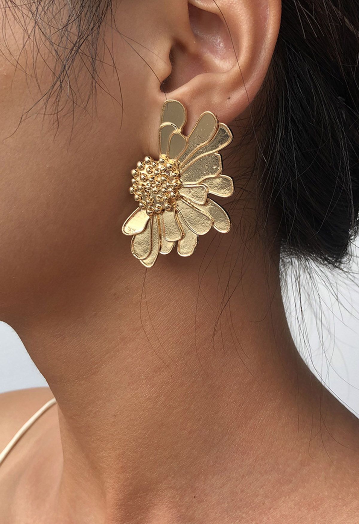 Golden Floral Earrings