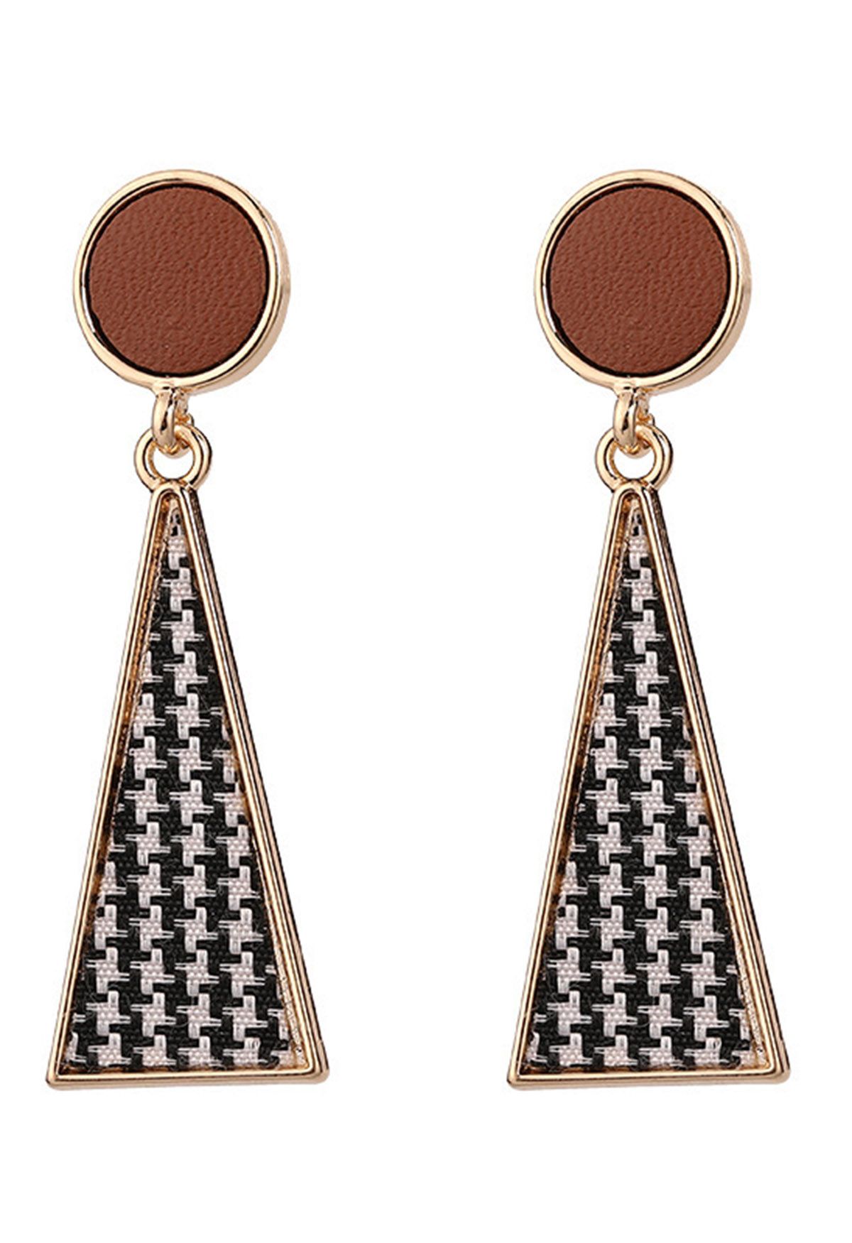 Wavy Pattern Triangle Drop Earrings