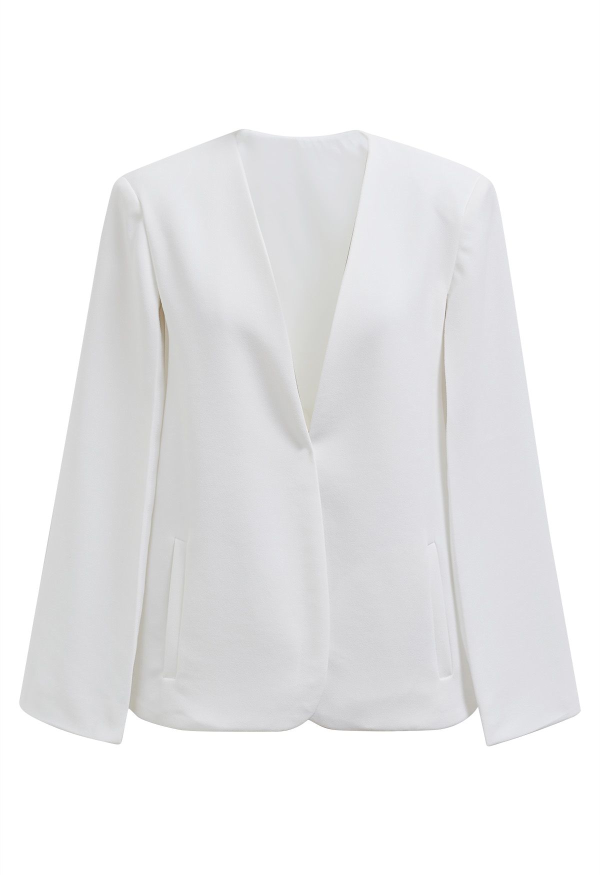 Modish Split Sleeve Cape Jacket in White