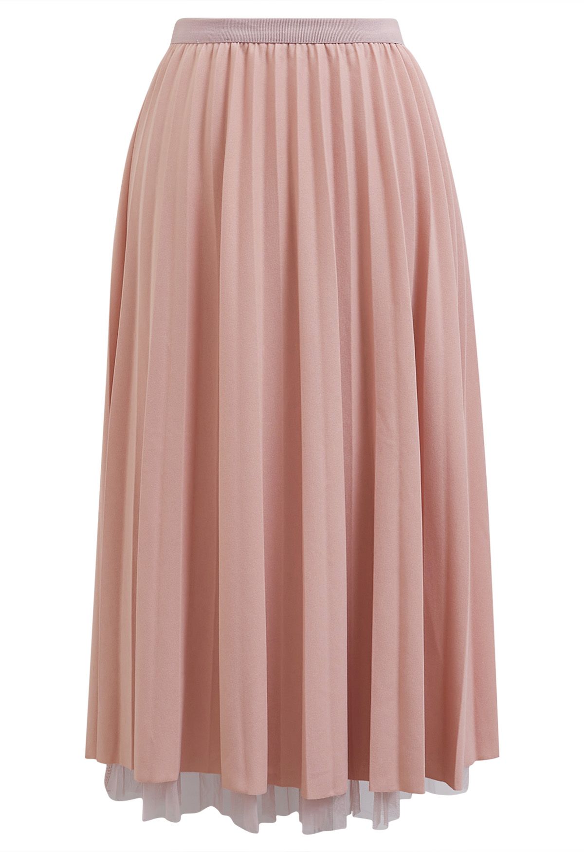 Call out Your Name Pleated Mesh Skirt in Pink