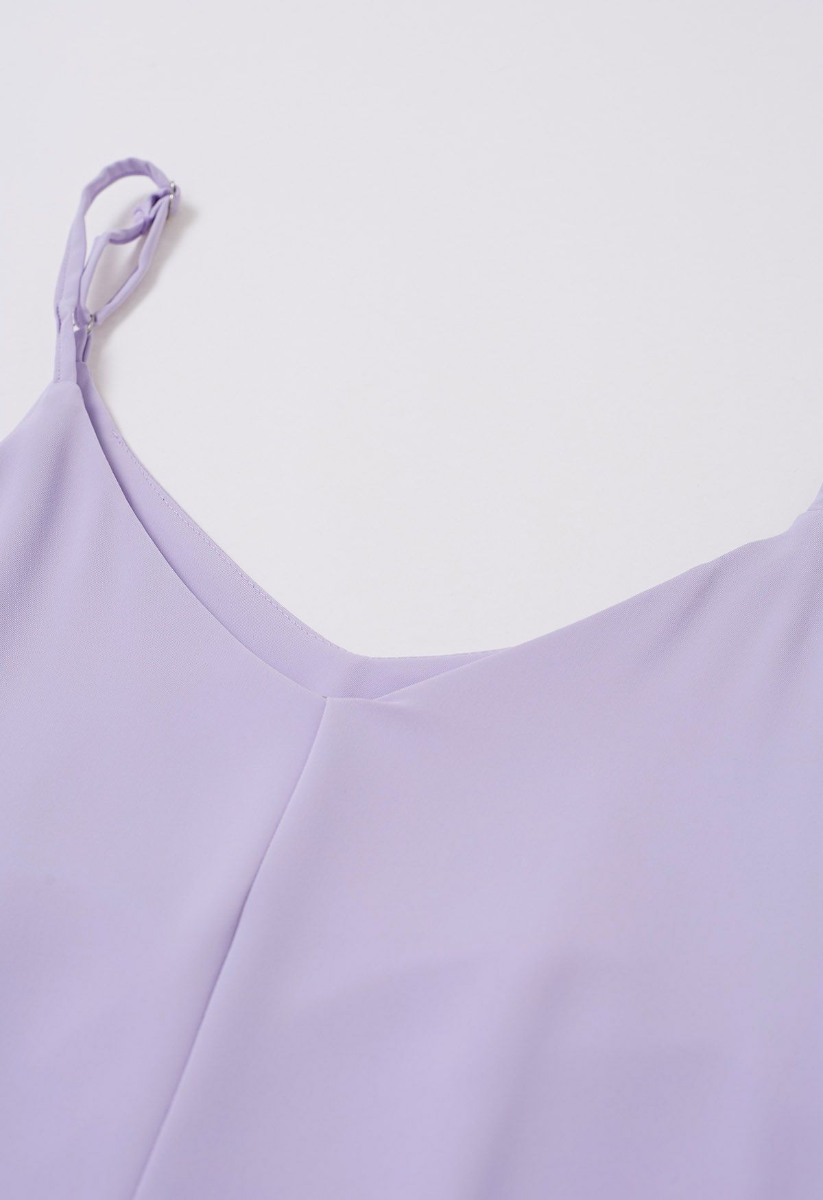 Plain Color Frilling Hem Cami Dress in Lilac