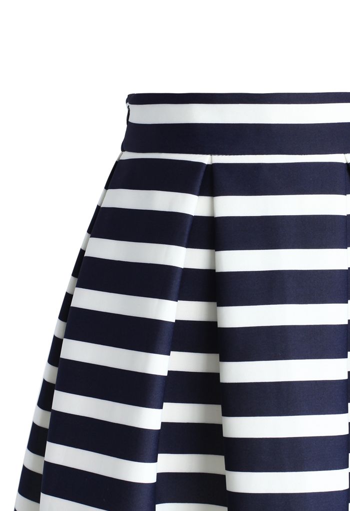 Stripe Accent Monogram Pleated Skirt - Ready-to-Wear 1AB7F3