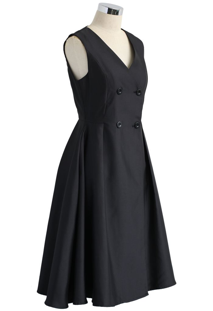 Concise Yet Charming Coat Dress in Black - Retro, Indie and Unique Fashion