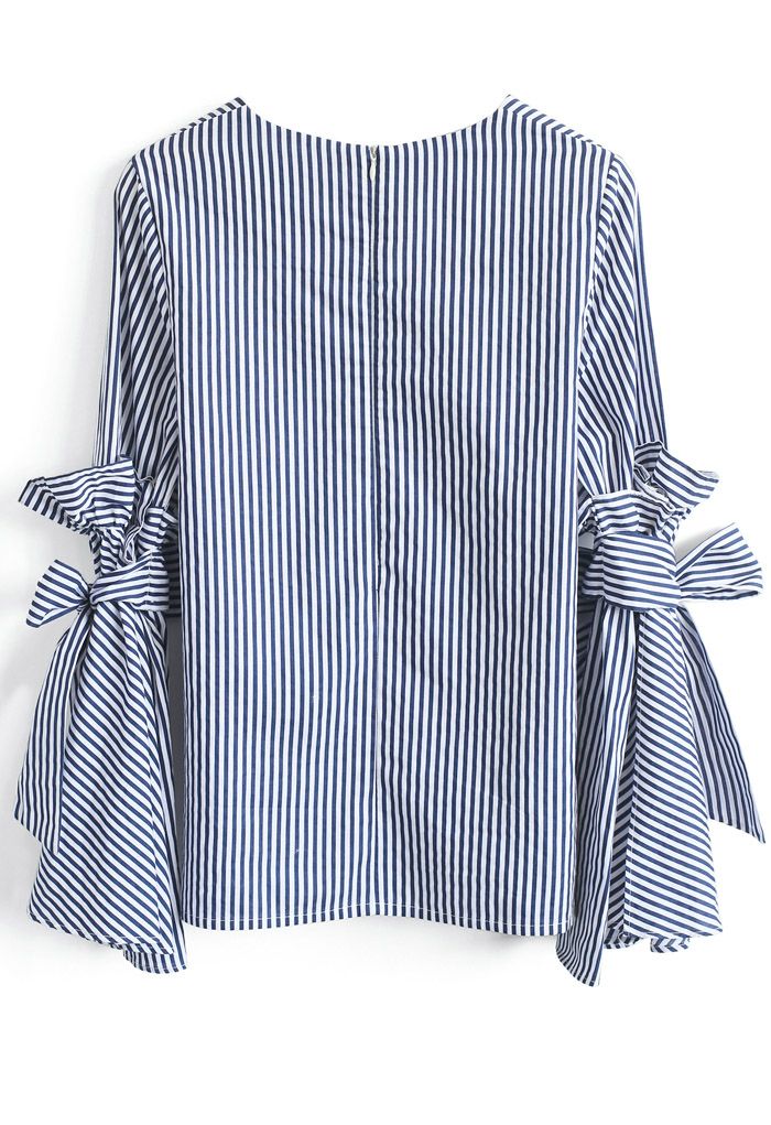 Stripes Charisma Top with Bell Sleeves - Retro, Indie and Unique Fashion